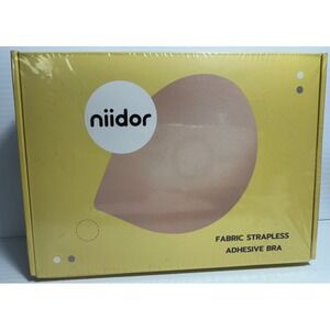 Niidor Fabric Strapless Adhesive Bra Nude Beige Sticky Reusable Backless Bra NEW
